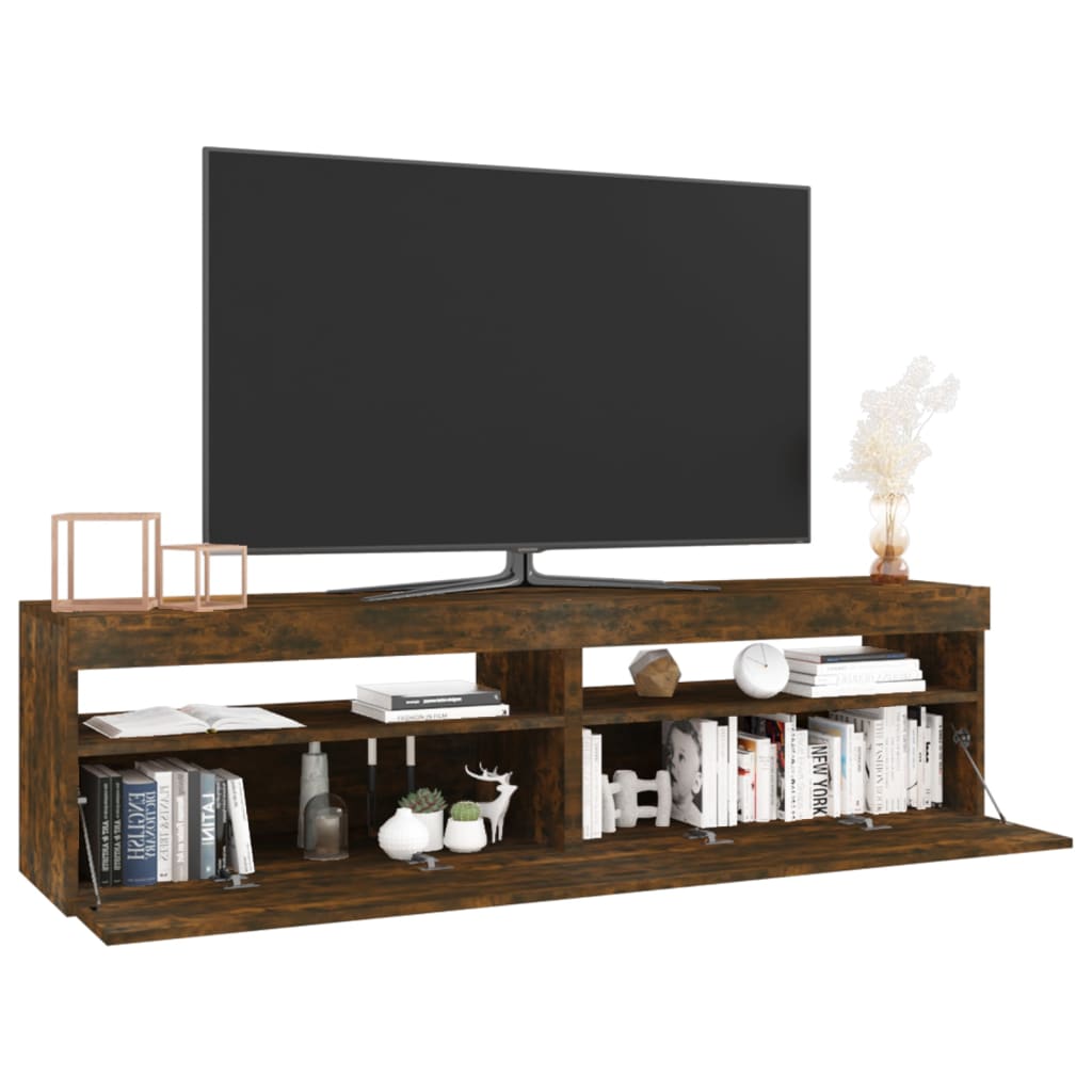 Tv-Meubelen Met Led-Verlichting 2 St 75X35X40 Cm Gerookt Eiken