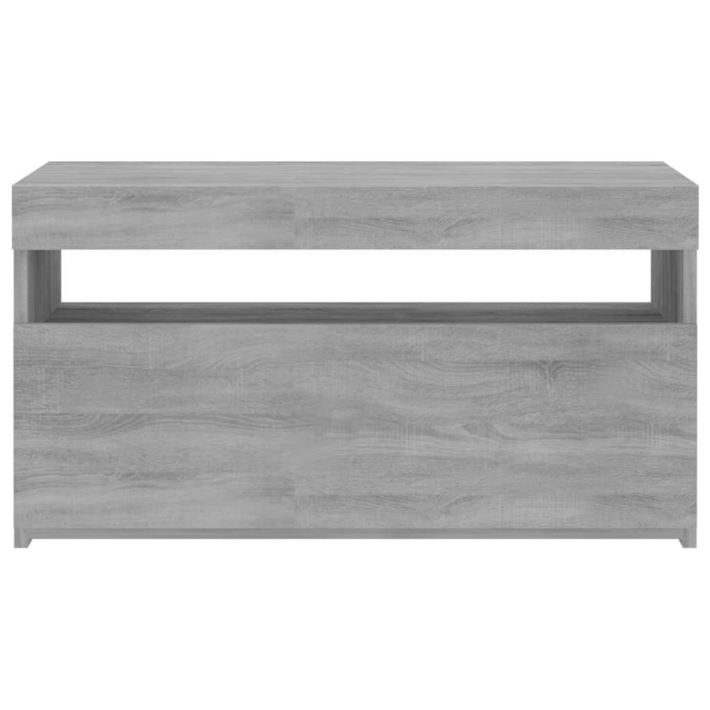 Tv-Meubel Met Led-Verlichting 75X35X40 Cm Grijs Sonoma Eiken