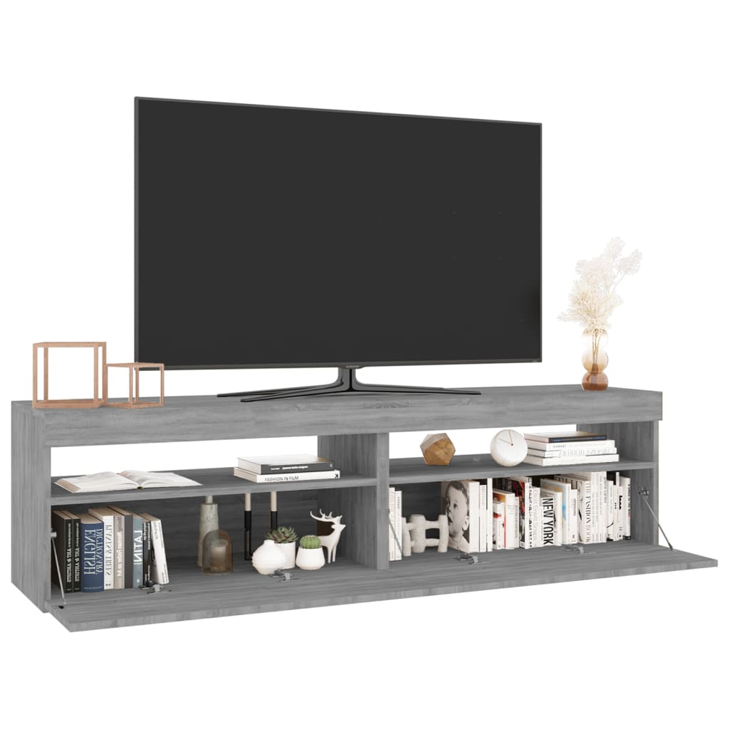 Tv-Meubelen Met Led-Verlichting 2 St 75X35X40 Cm Grijs Sonoma