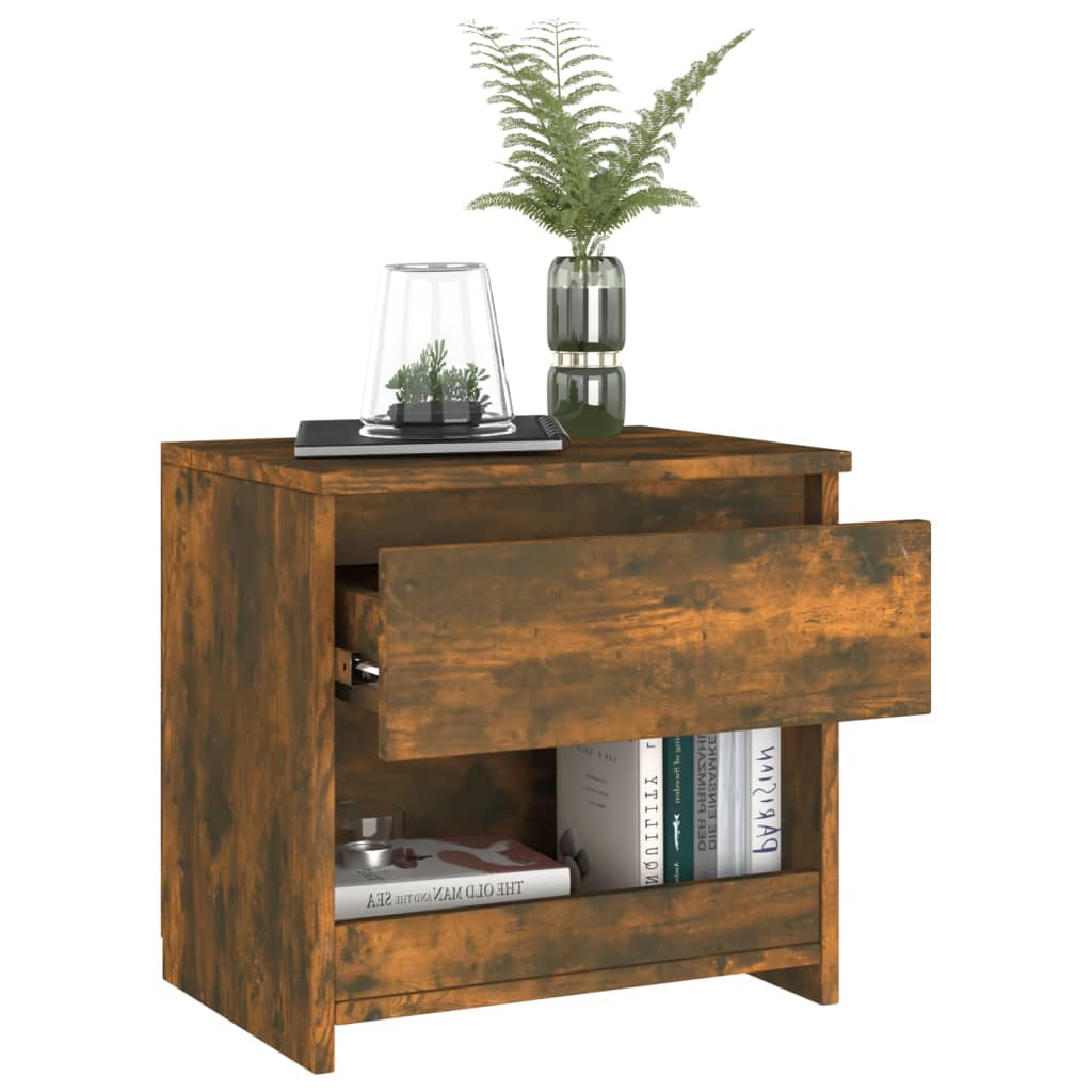Nachtkastjes 2 St 40X30X39 Cm Bewerkt Hout Gerookt Eikenkleurig