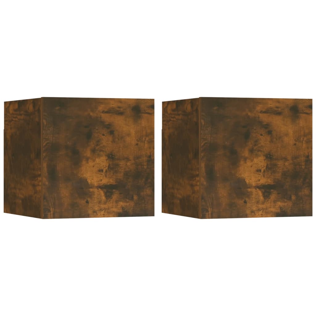 Tv-Wandmeubelen 2 St 30,5X30X30 Cm Gerookt Eikenkleurig