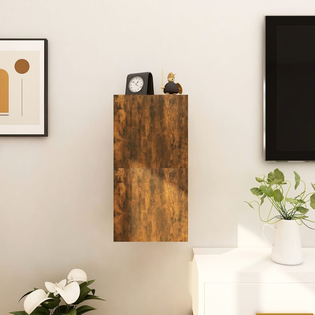 Tv-Wandmeubelen 2 St 30,5X30X30 Cm Gerookt Eikenkleurig