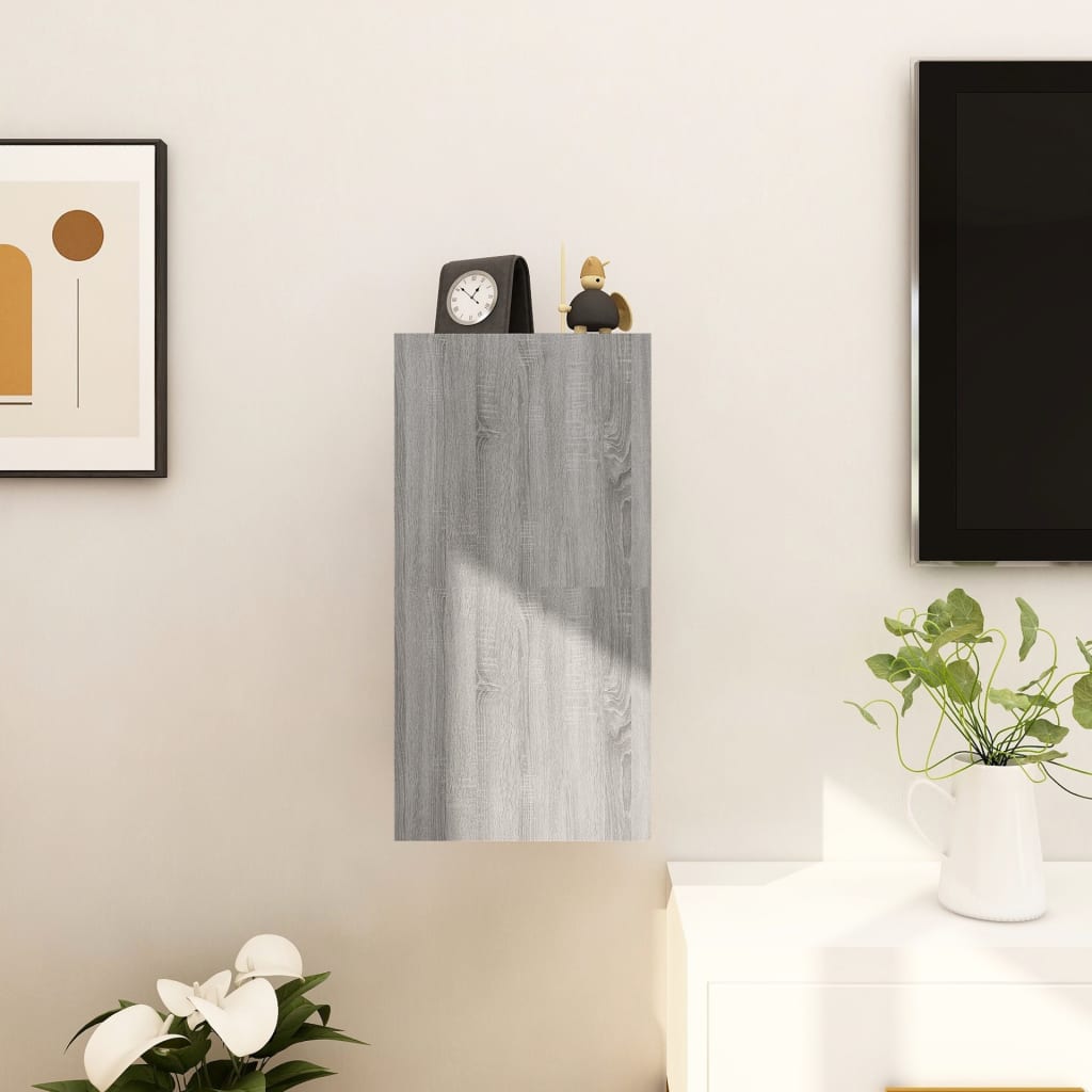 Tv-Wandmeubelen 2 St 30,5X30X30 Cm Grijs Sonoma Eikenkleurig