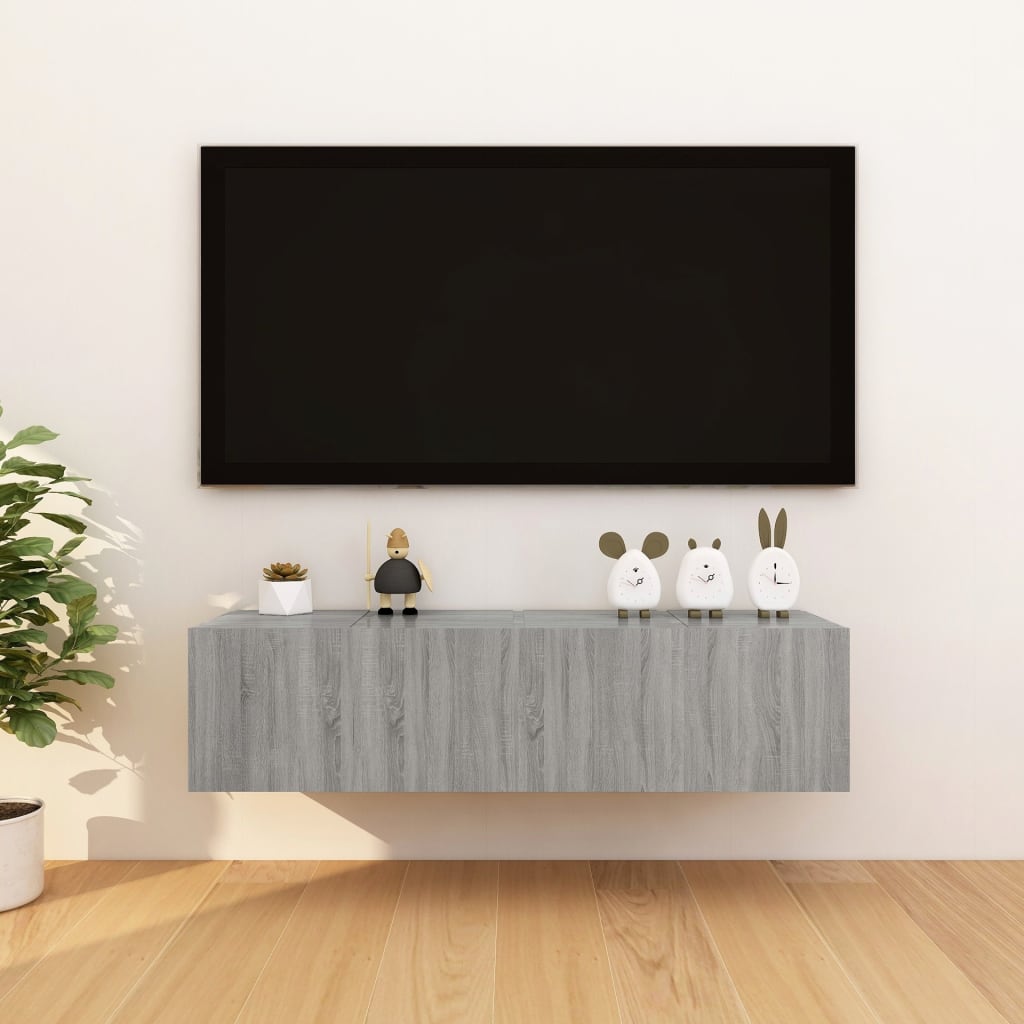 Tv-Wandmeubelen 4 St 30,5X30X30 Cm Grijs Sonoma Eikenkleurig