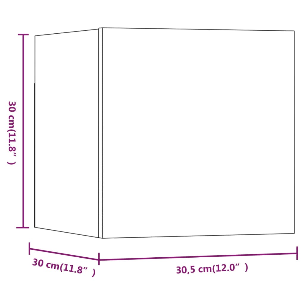 Tv-Wandmeubel 30,5X30X30 Cm Bruineikenkleurig