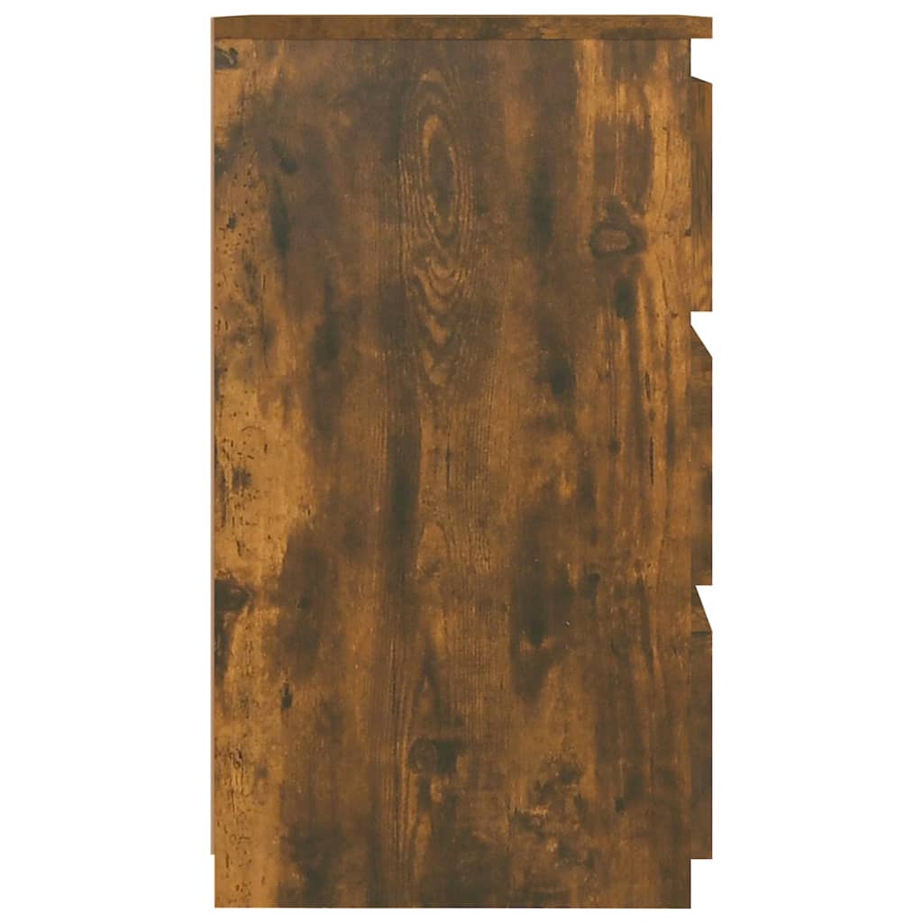 Nachtkastje 40X35X62,5 Cm Bewerkt Hout Gerookt Eikenkleurig