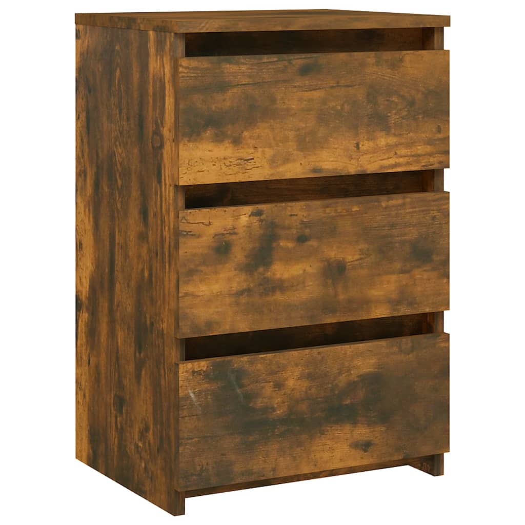 Nachtkastjes 2 St 40X35X62,5 Cm Bewerkt Hout Gerookt Eikenkleur