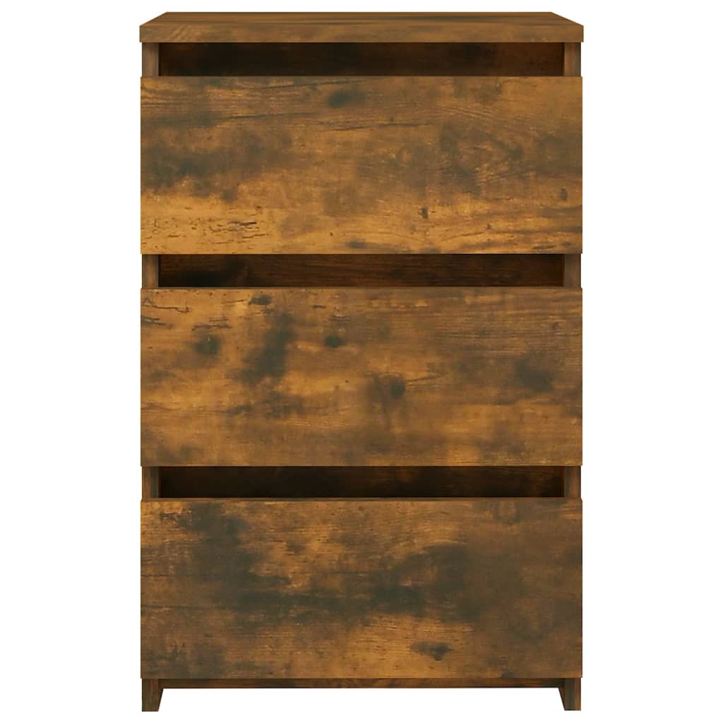 Nachtkastjes 2 St 40X35X62,5 Cm Bewerkt Hout Gerookt Eikenkleur