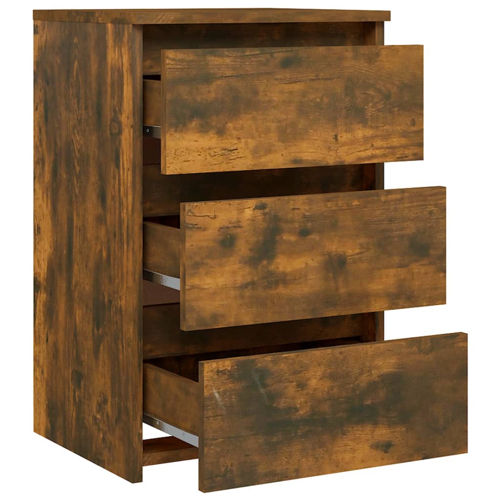 Nachtkastjes 2 St 40X35X62,5 Cm Bewerkt Hout Gerookt Eikenkleur