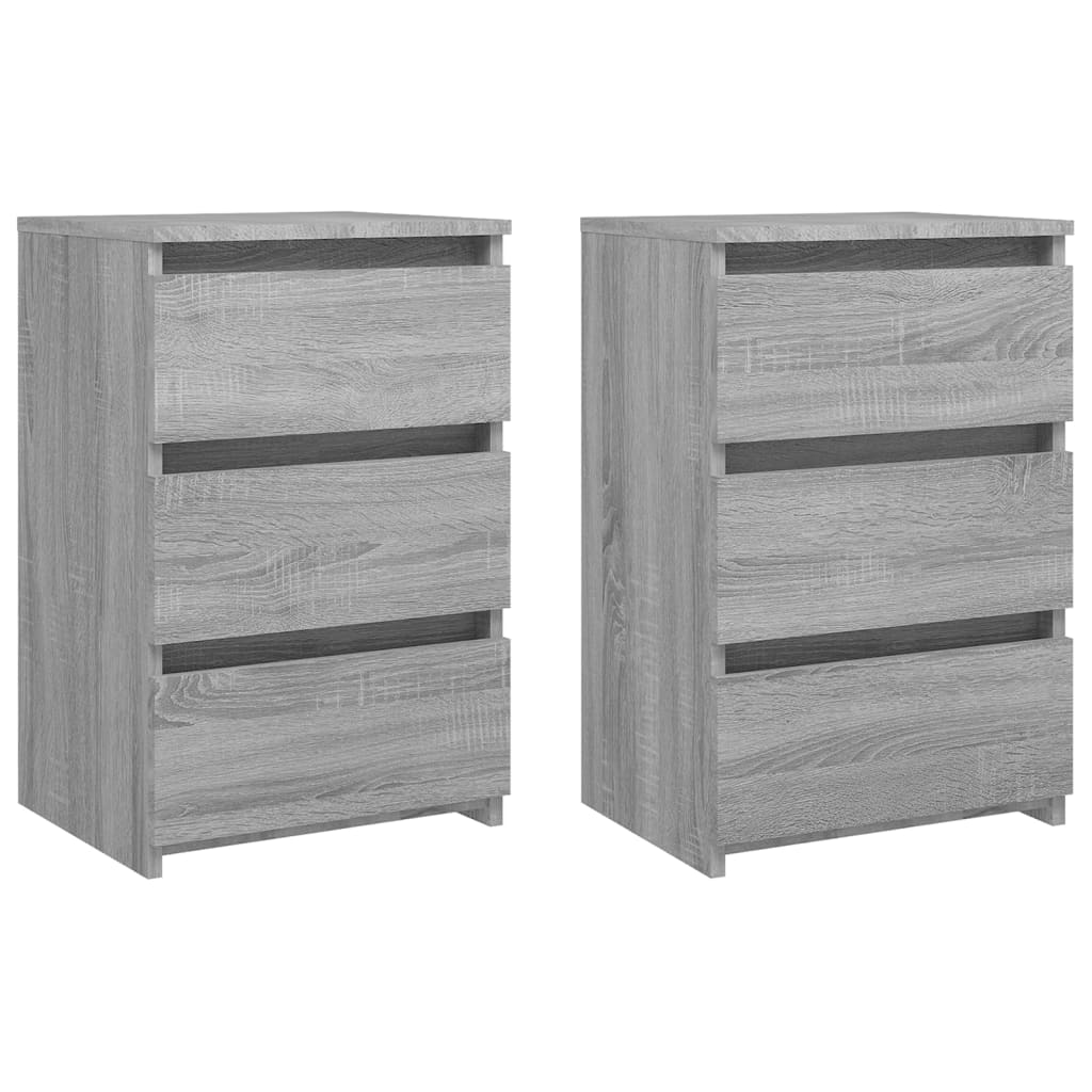 Nachtkastjes 2 St 40X35X62,5 Cm Bewerkt Hout Grijs Sonoma Eiken