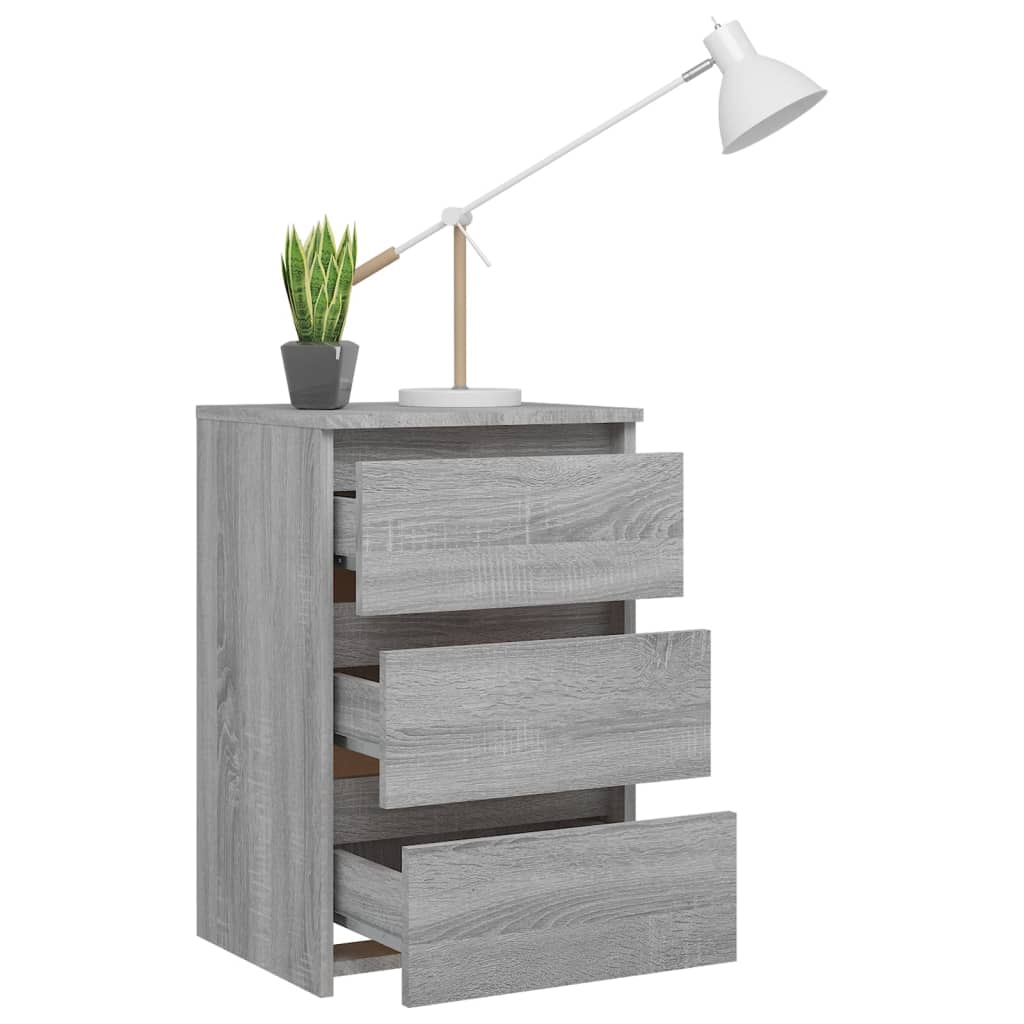 Nachtkastjes 2 St 40X35X62,5 Cm Bewerkt Hout Grijs Sonoma Eiken