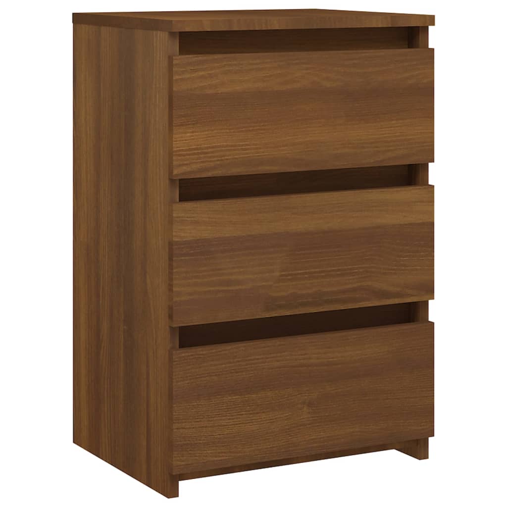 Nachtkastje 40X35X62,5 Cm Bewerkt Hout Bruineikenkleurig