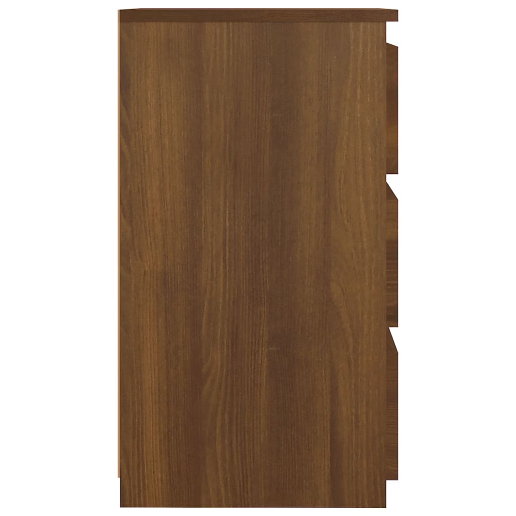 Nachtkastje 40X35X62,5 Cm Bewerkt Hout Bruineikenkleurig
