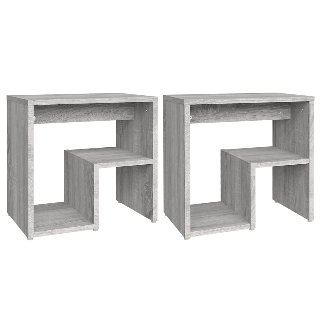 Nachtkastjes 2 St 40X30X40 Cm Bewerkt Hout Grijs Sonoma Eiken