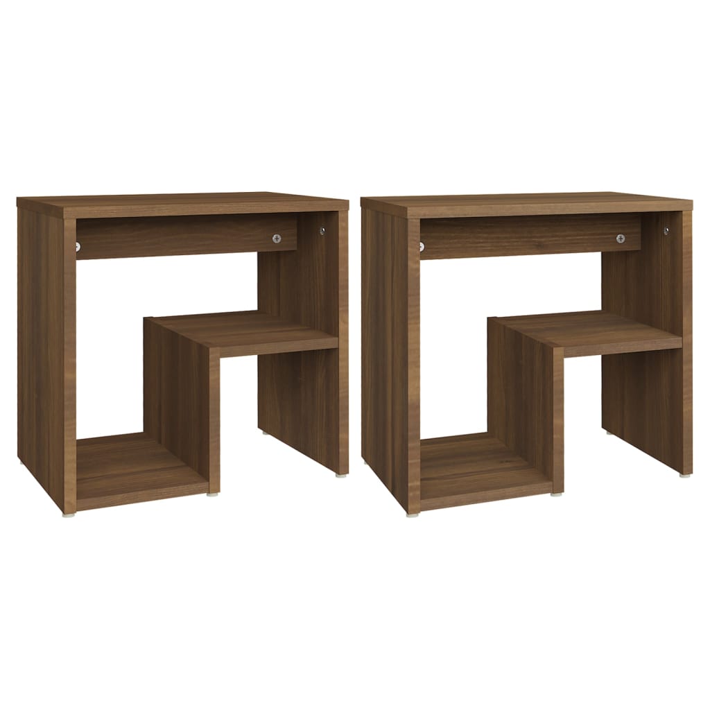 Nachtkastjes 2 St 40X30X40 Cm Bewerkt Hout Bruineikenkleurig