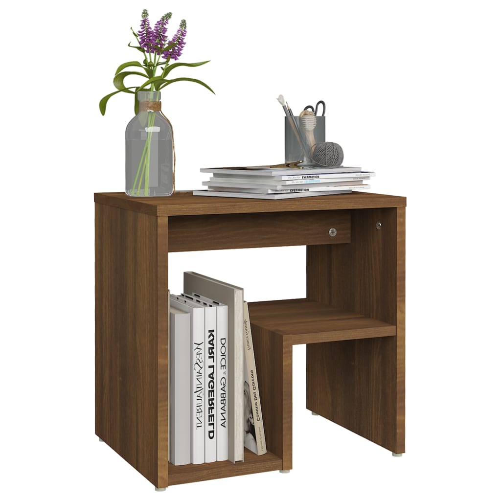 Nachtkastjes 2 St 40X30X40 Cm Bewerkt Hout Bruineikenkleurig