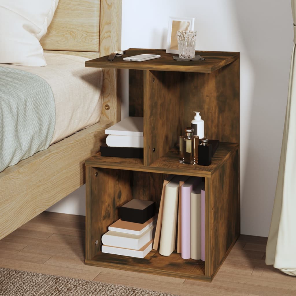 Nachtkastjes 2 St 35X35X55 Cm Bewerkt Hout Gerookt Eikenkleurig