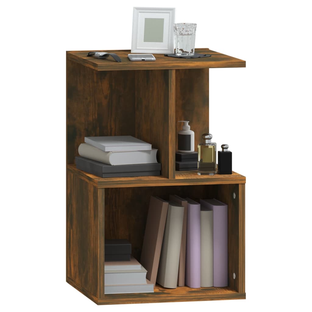 Nachtkastjes 2 St 35X35X55 Cm Bewerkt Hout Gerookt Eikenkleurig