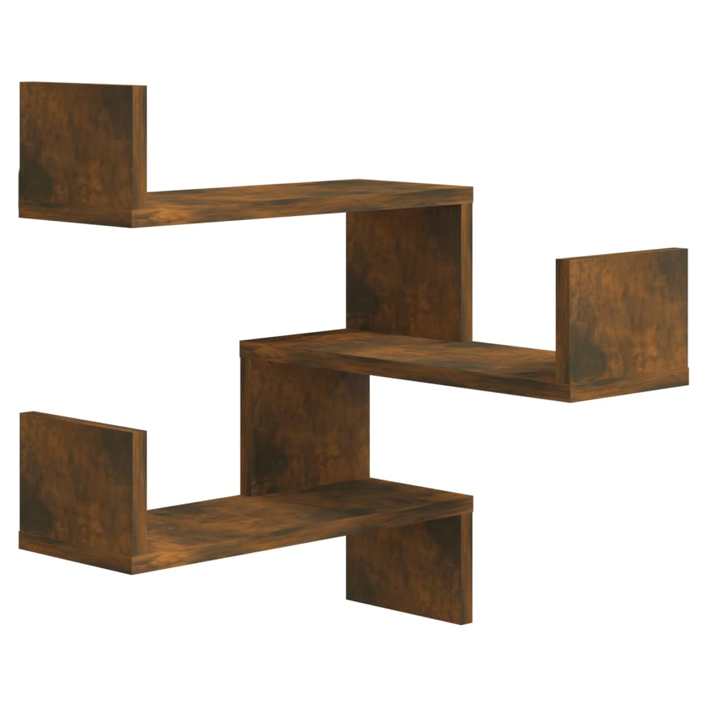 Hoekwandschap 40X40X50 Cm Bewerkt Hout Gerookt Eikenkleurig