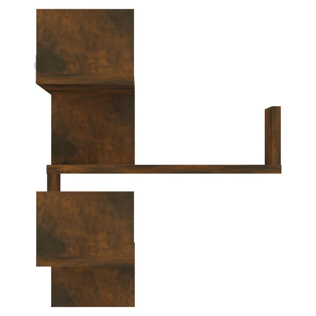 Hoekwandschap 40X40X50 Cm Bewerkt Hout Gerookt Eikenkleurig