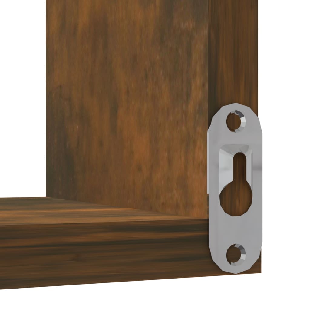 Hoekwandschap 40X40X50 Cm Bewerkt Hout Gerookt Eikenkleurig