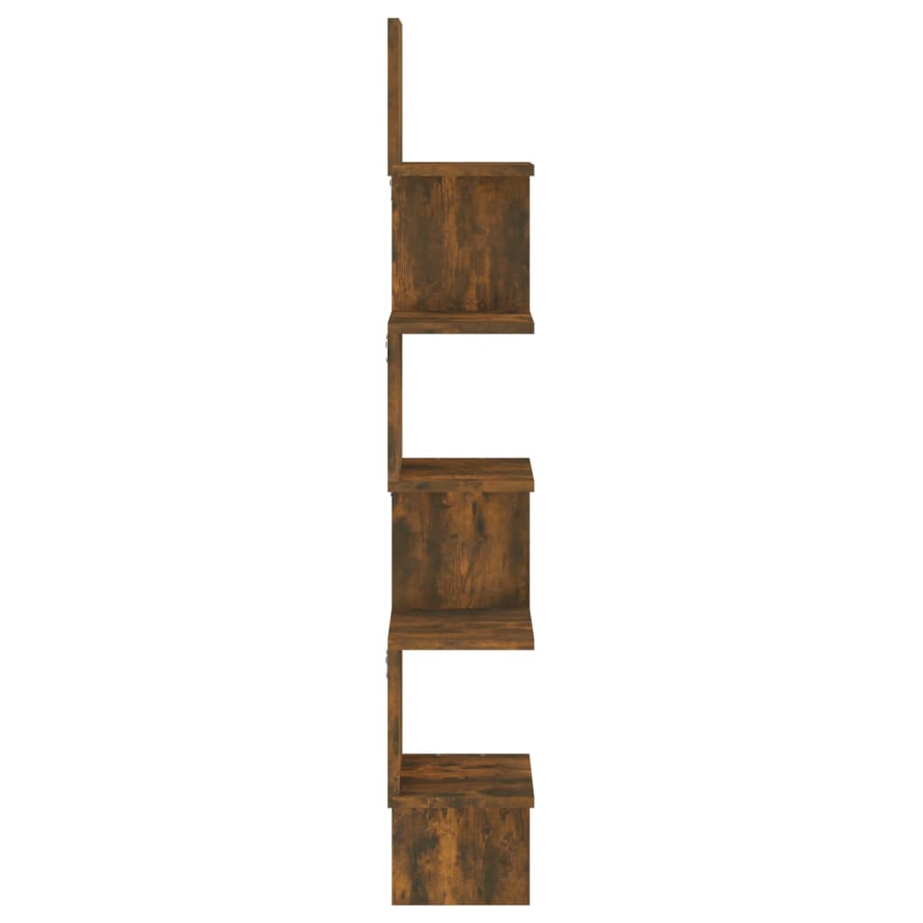 Hoekwandschap 20X20X127,5 Cm Bewerkt Hout Gerookt Eikenkleurig