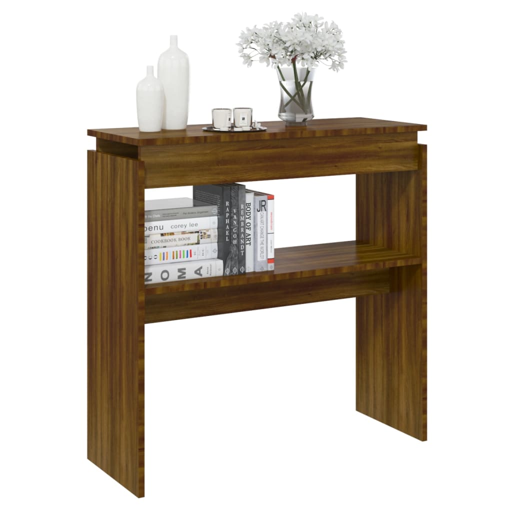 Wandtafel 80X30X80 Cm Bewerkt Hout Bruineikenkleurig