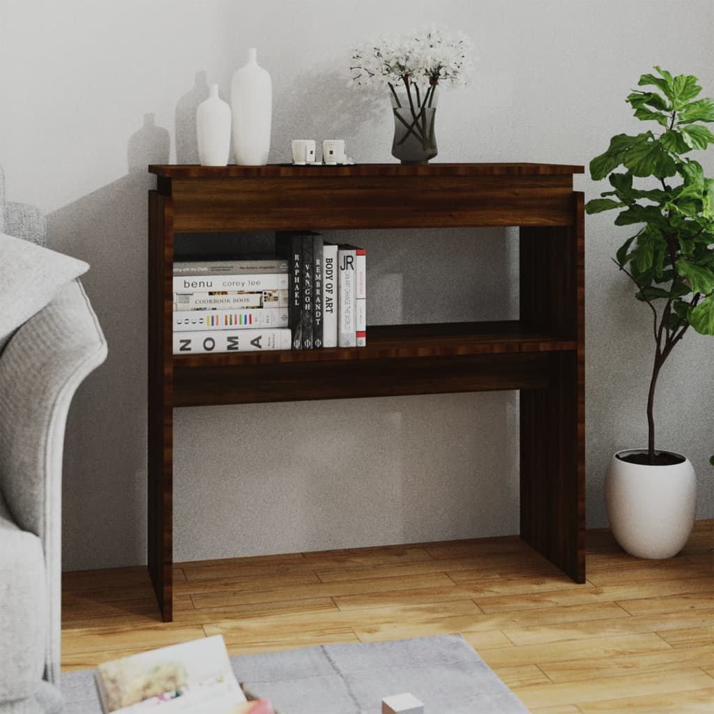 Wandtafel 80X30X80 Cm Bewerkt Hout Bruineikenkleurig