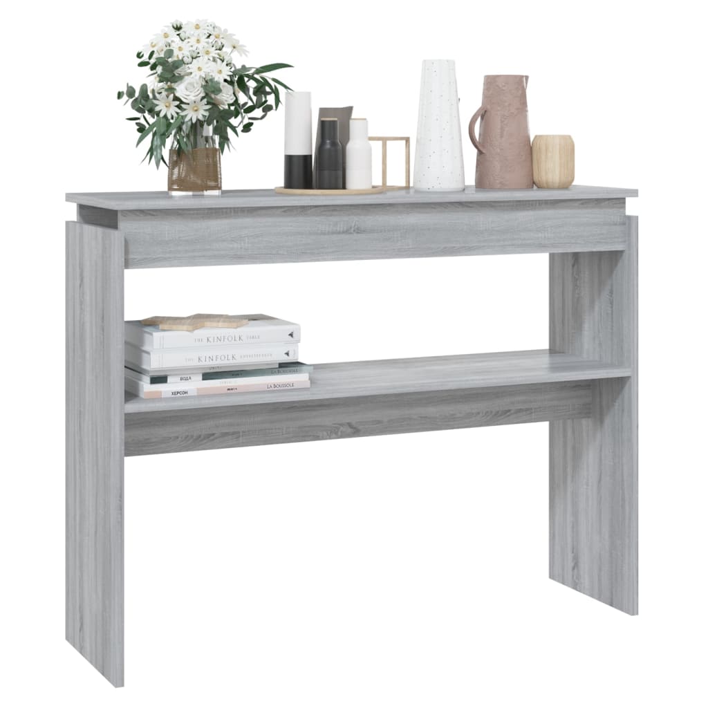 Wandtafel 102X30X80 Cm Bewerkt Hout Grijs Sonoma Eikenkleurig