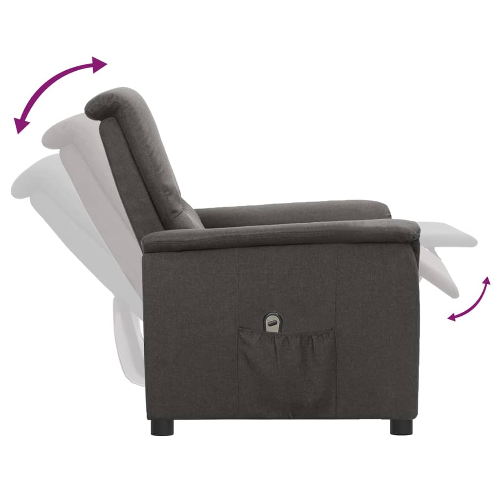 Fauteuil Verstelbaar Elektrisch Stof Donkergrijs