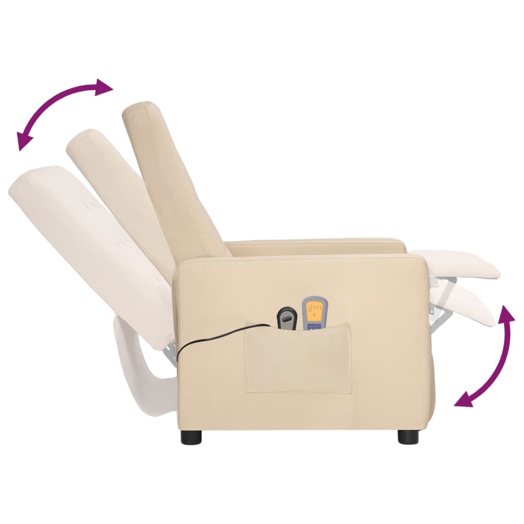 Massagestoel Verstelbaar Elektrisch Stof Crèmekleurig