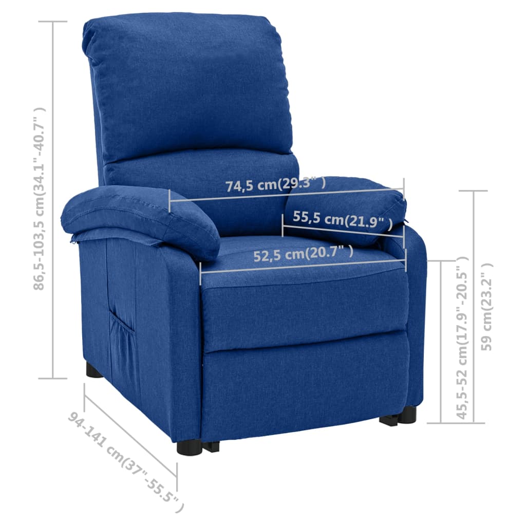 Sta-Opstoel Verstelbaar Stof Blauw