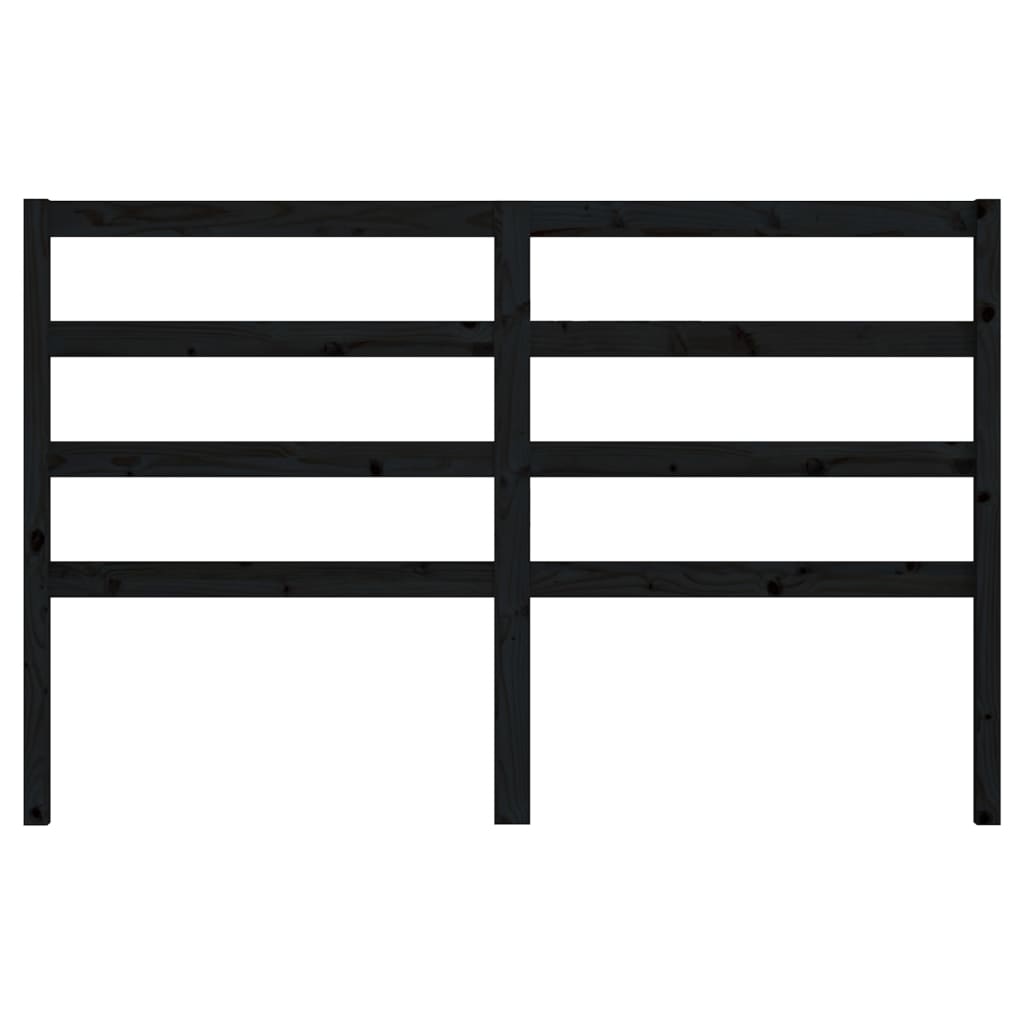 Hoofdbord 126X4X100 Cm Massief Grenenhout Zwart