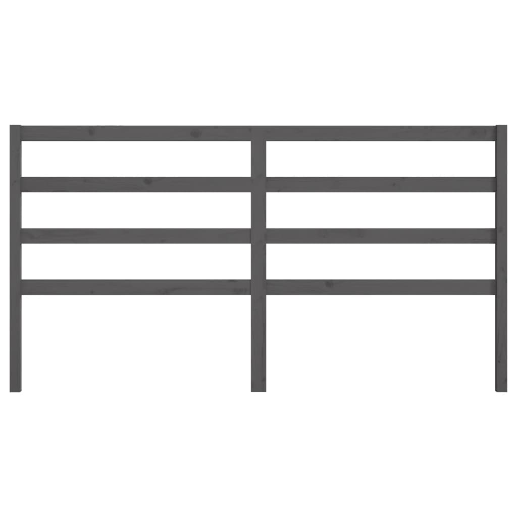 Hoofdbord 186X4X100 Cm Massief Grenenhout Grijs