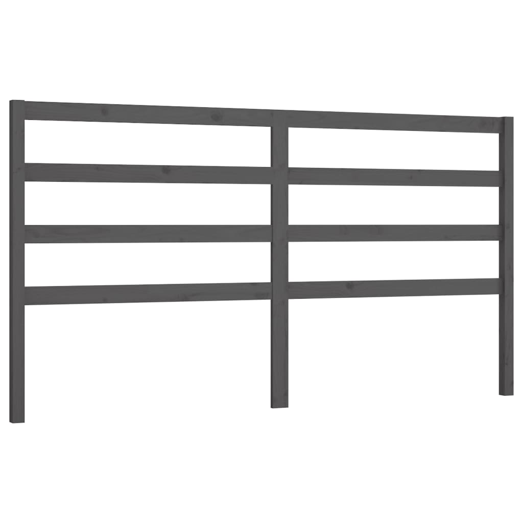 Hoofdbord 206X4X100 Cm Massief Grenenhout Grijs