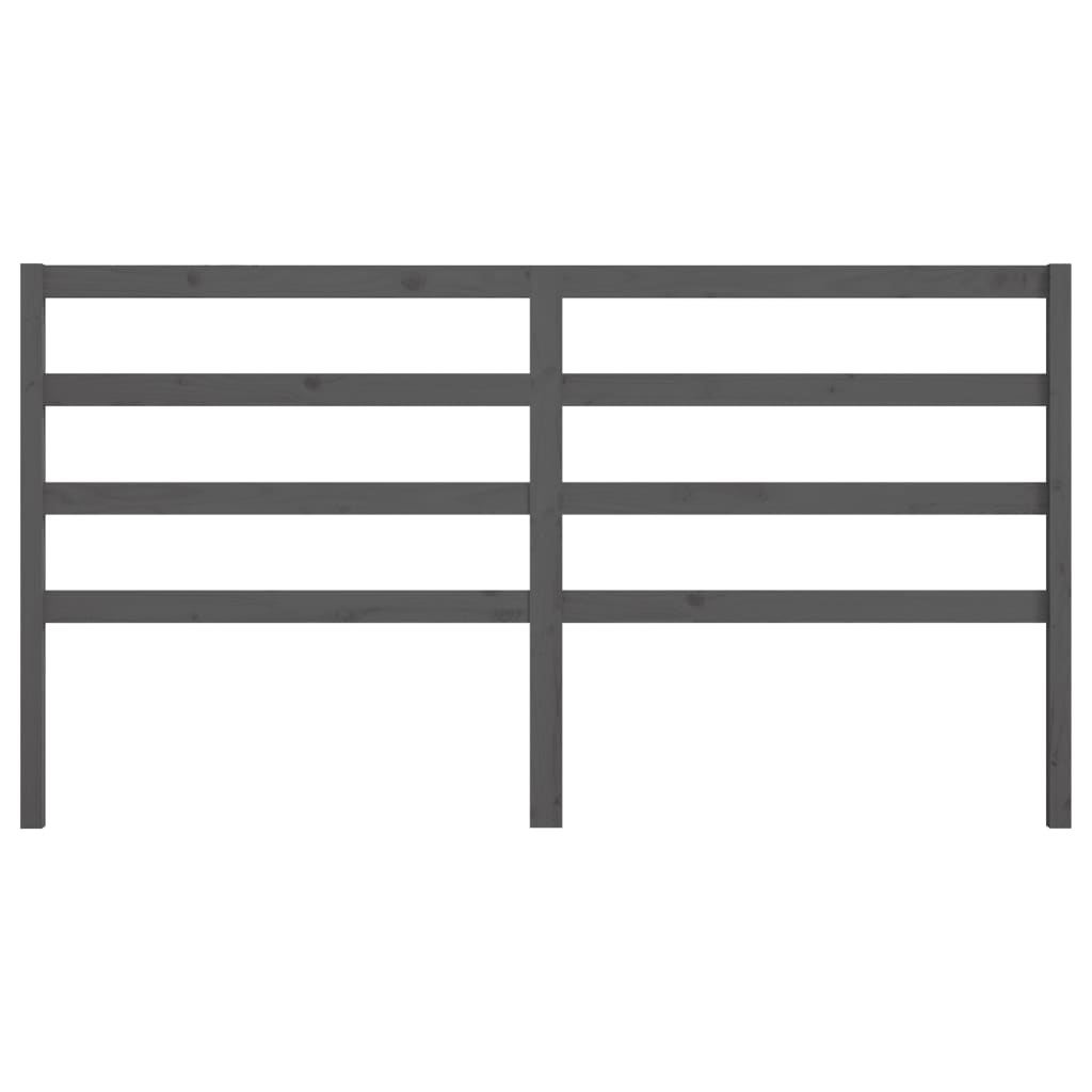 Hoofdbord 206X4X100 Cm Massief Grenenhout Grijs