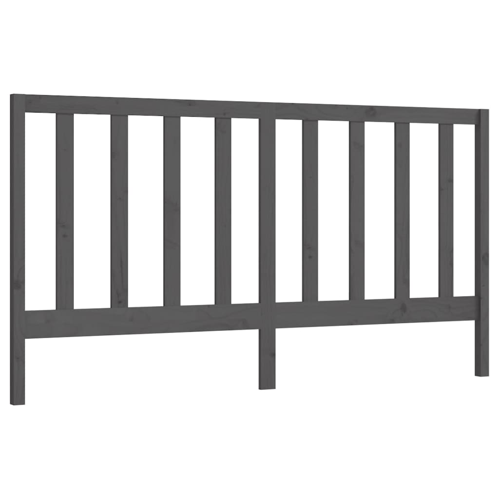 Hoofdbord 206X4X100 Cm Massief Grenenhout Grijs