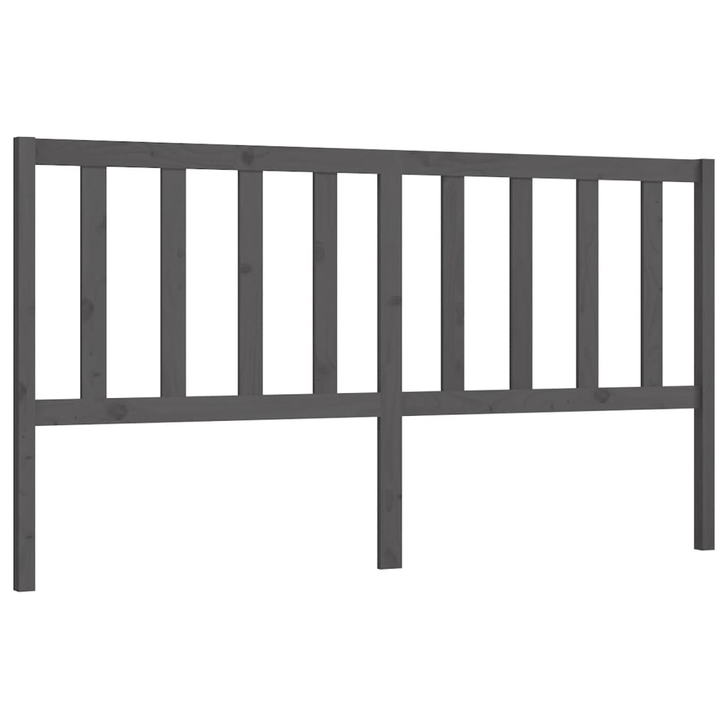 Hoofdbord 186X4X100 Cm Massief Grenenhout Grijs