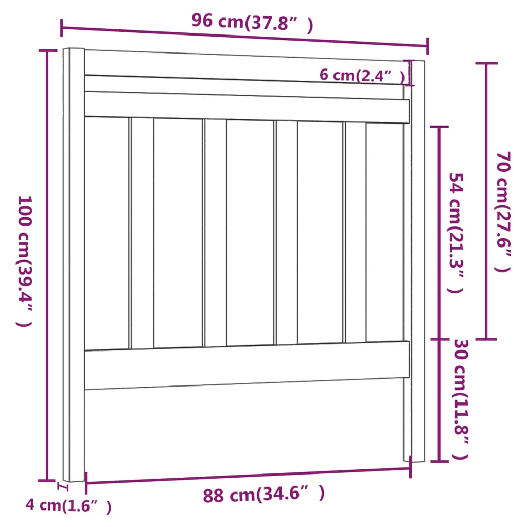 Hoofdbord 96X4X100 Cm Massief Grenenhout Honingbruin