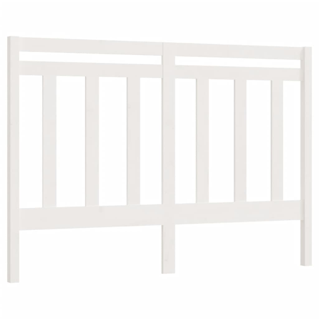 Hoofdbord 126X4X100 Cm Massief Grenenhout Wit