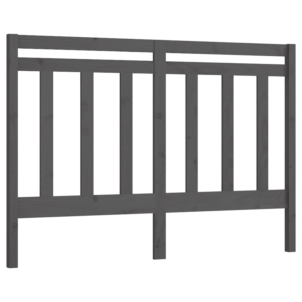 Hoofdbord 126X4X100 Cm Massief Grenenhout Grijs