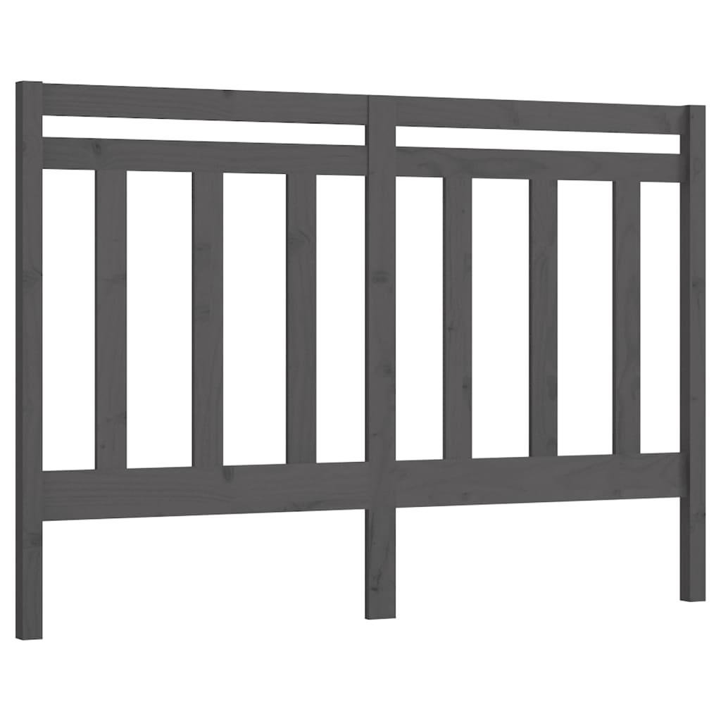 Hoofdbord 141X4X100 Cm Massief Grenenhout Grijs