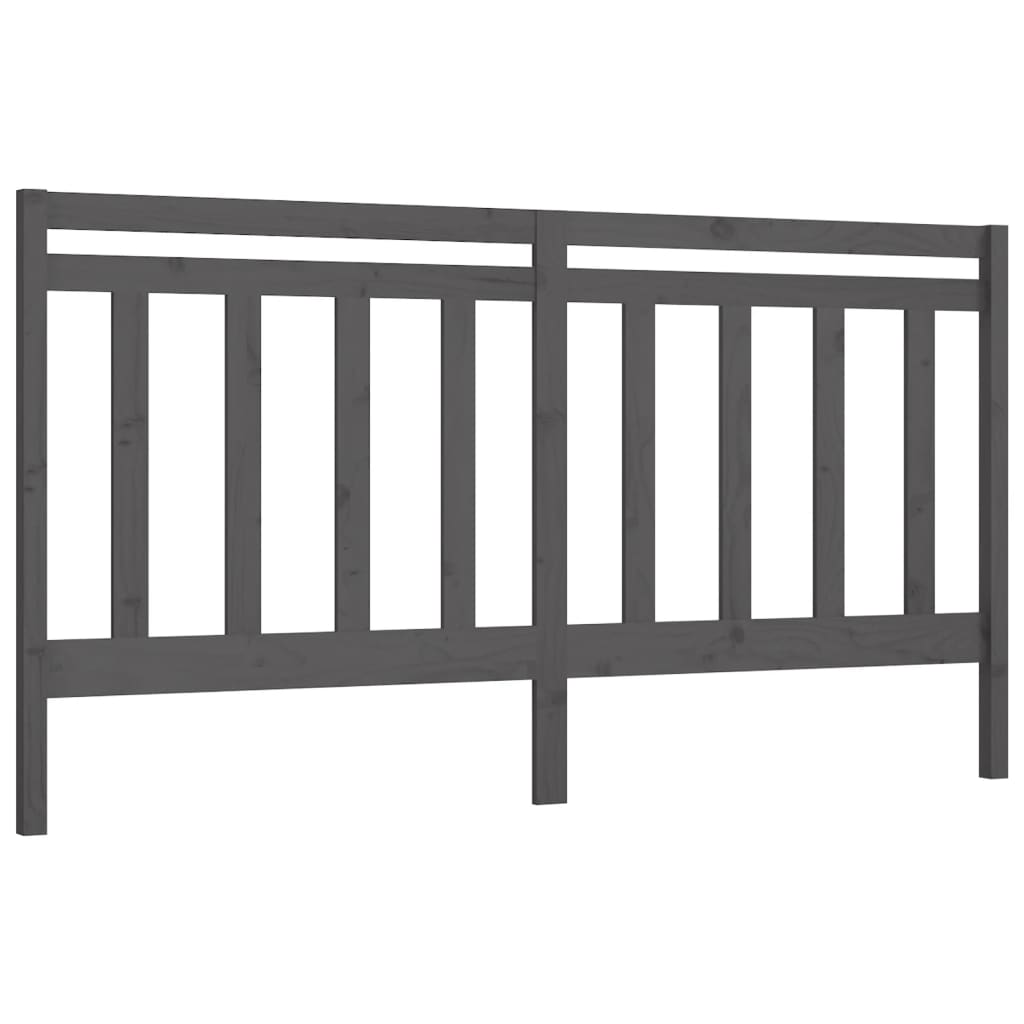 Hoofdbord 186X4X100 Cm Massief Grenenhout Grijs