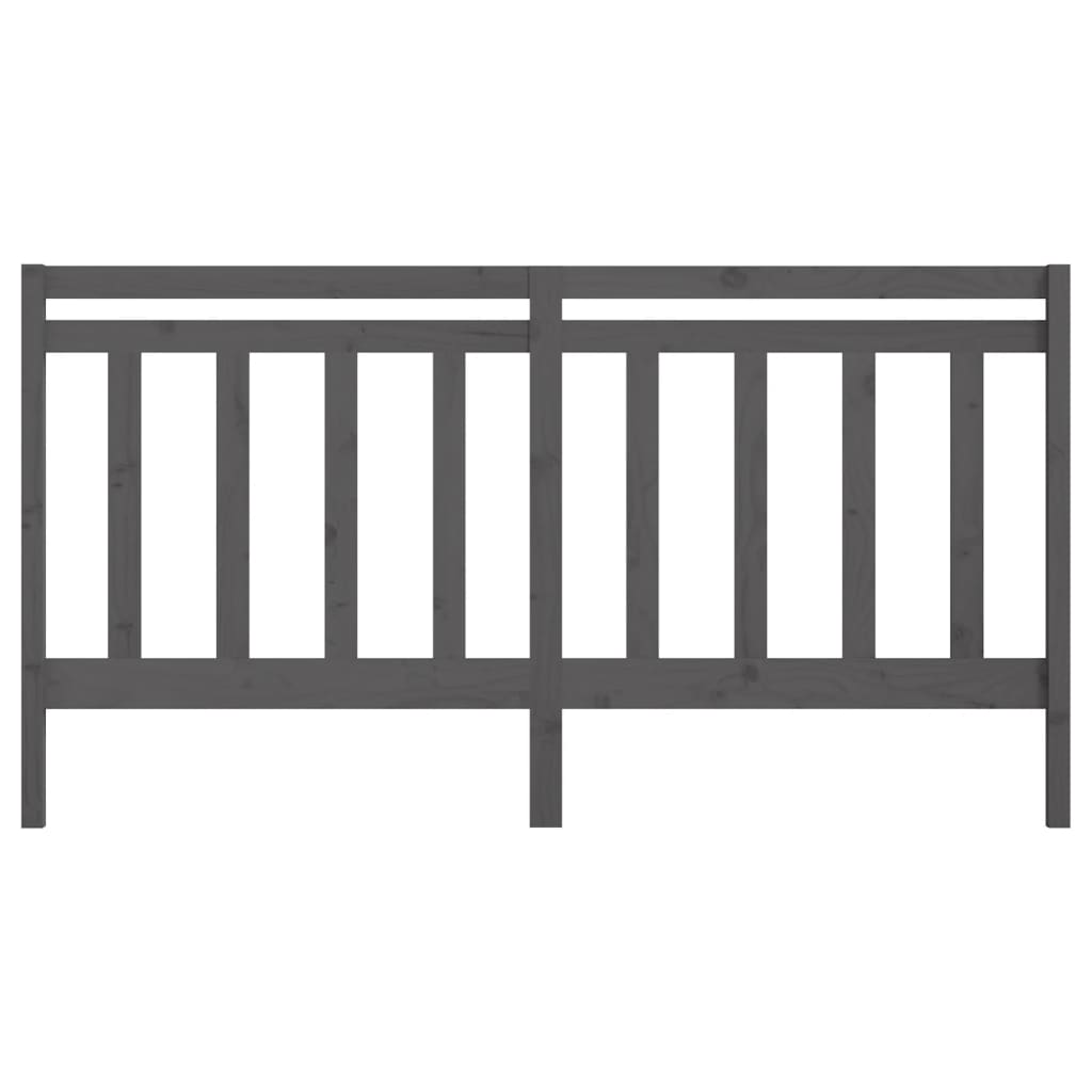 Hoofdbord 206X4X100 Cm Massief Grenenhout Grijs