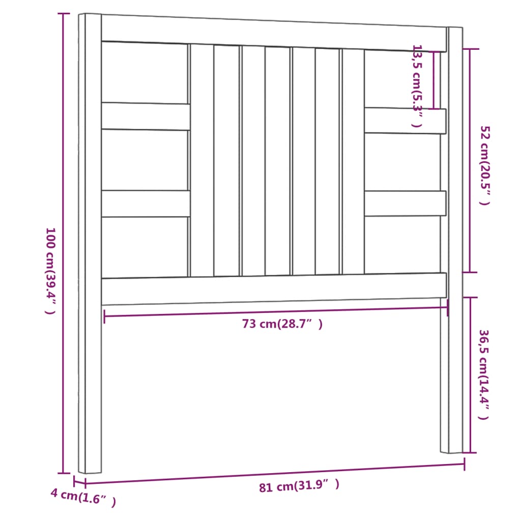 Hoofdbord 81X4X100 Cm Massief Grenenhout