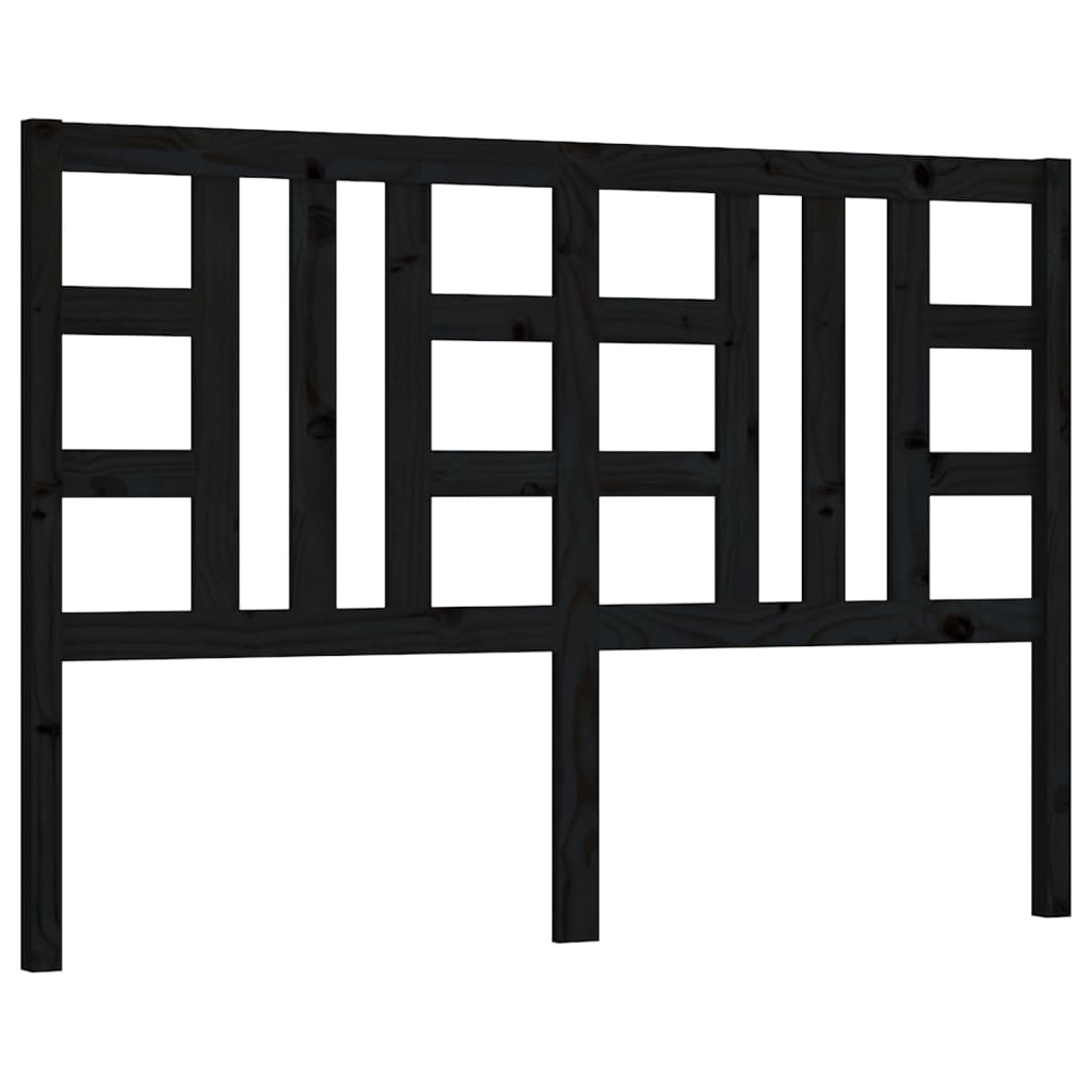 Hoofdbord 126X4X100 Cm Massief Grenenhout Zwart