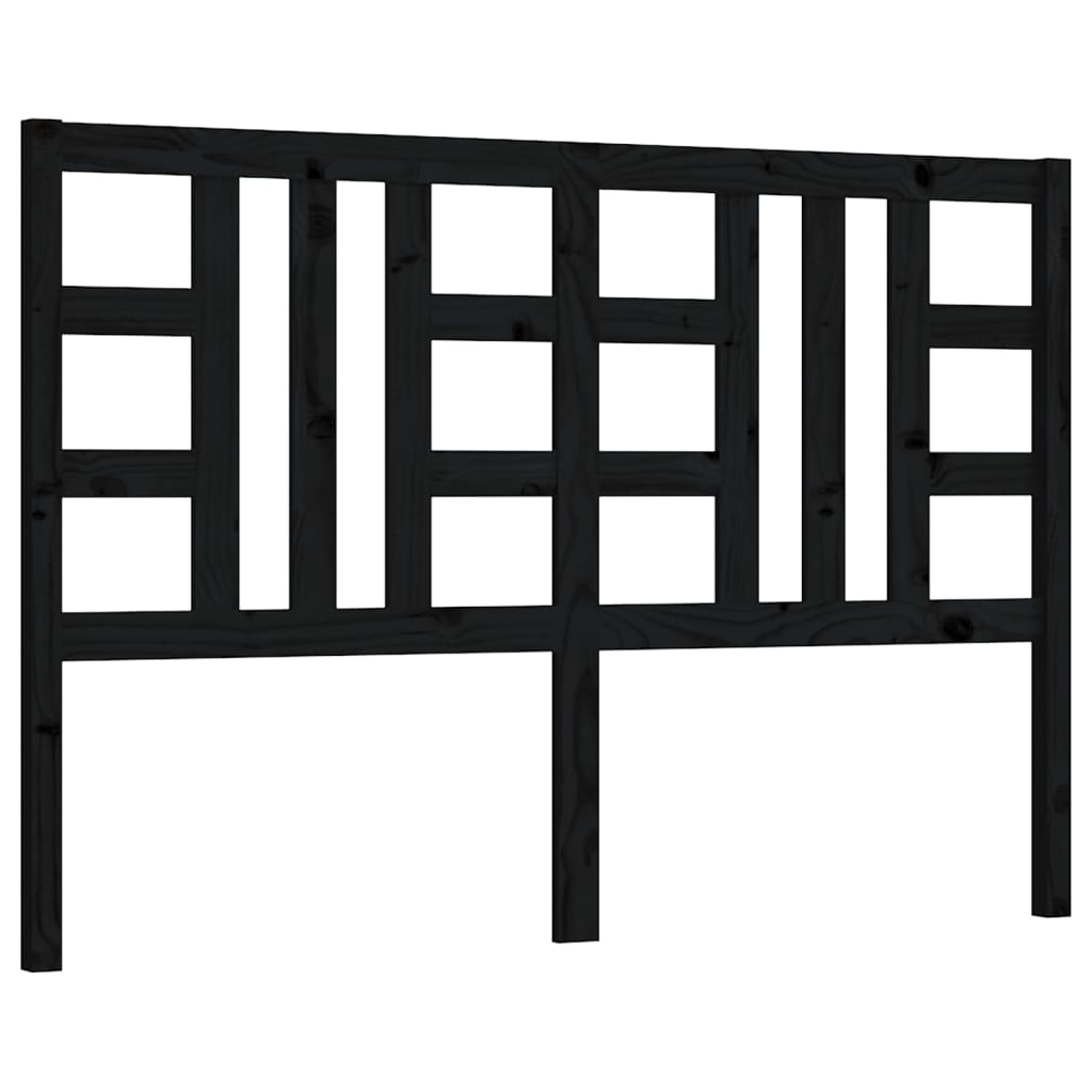 Hoofdbord 141X4X100 Cm Massief Grenenhout Zwart