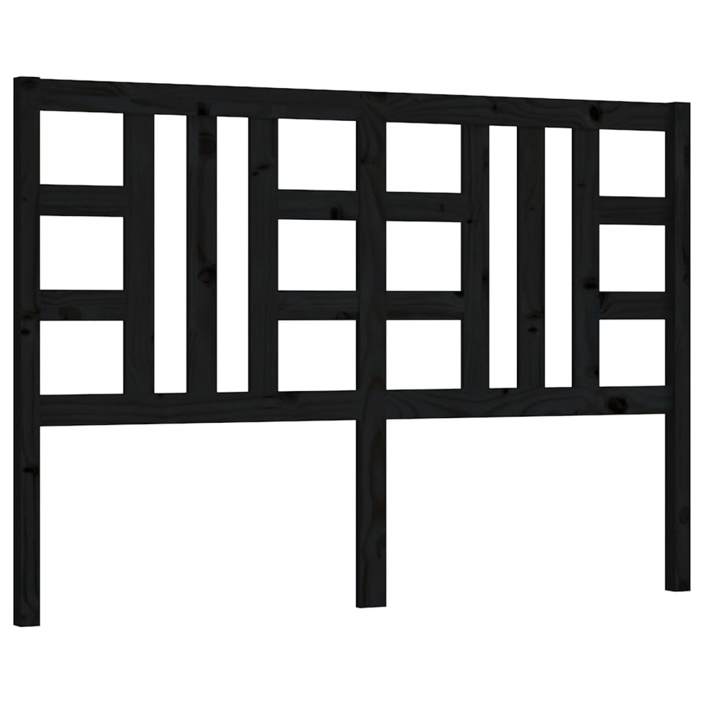 Hoofdbord 146X4X100 Cm Massief Grenenhout Zwart