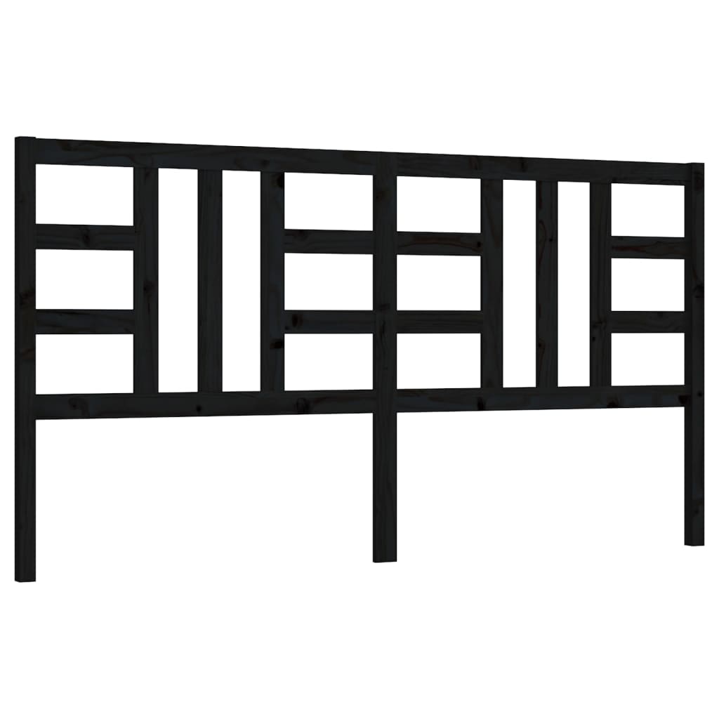 Hoofdbord 206X4X100 Cm Massief Grenenhout Zwart