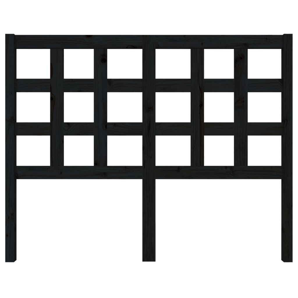 Hoofdbord 125,5X4X100 Cm Massief Grenenhout Zwart